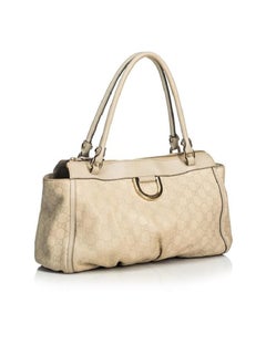 Gucci Abbey Hobo Guccissima Ring 223132 Elfenbein Leder und Gg Leder Schulter Ba