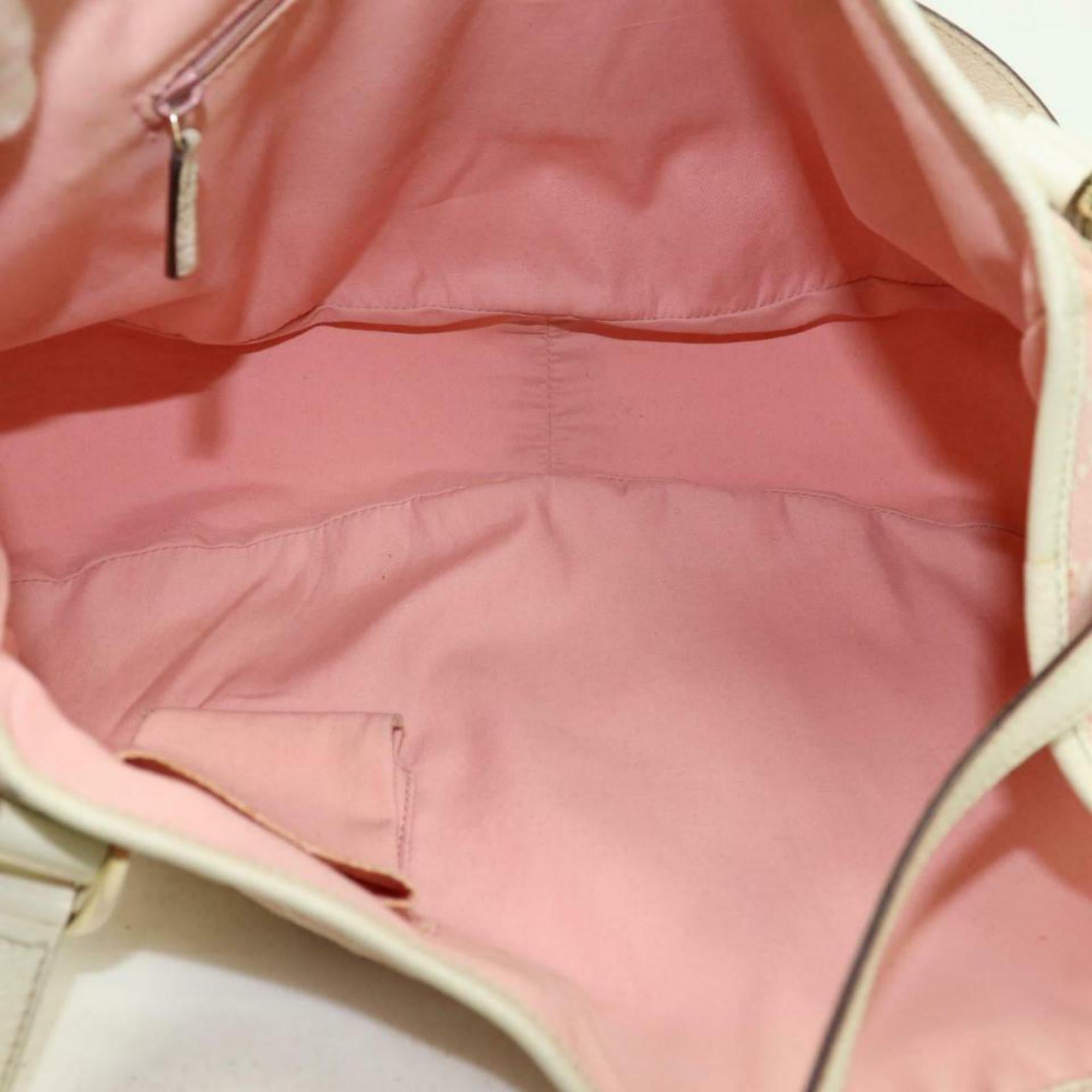 Beige Gucci Abbey Monogram Gg Hobo 870308 Pink Canvas Shoulder Bag For Sale