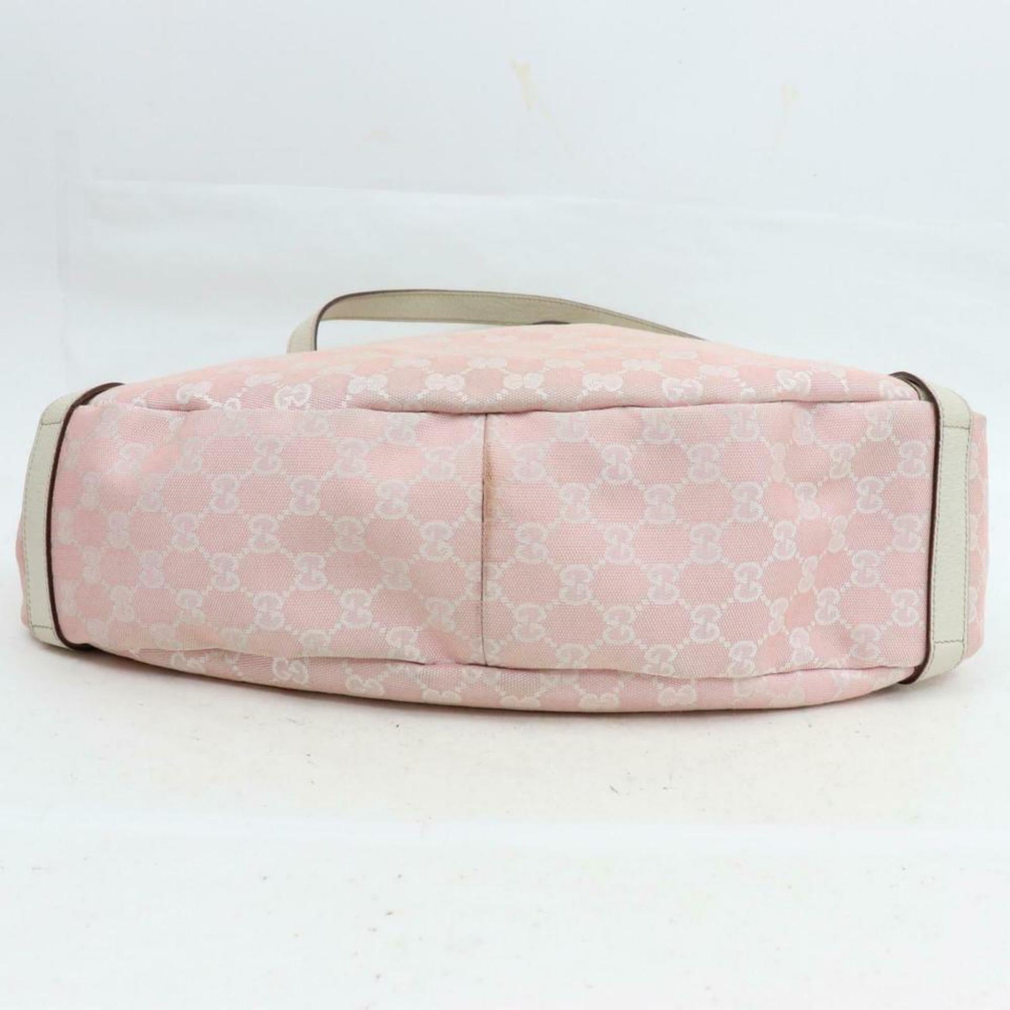 Gucci Abbey Monogram Gg Hobo 870308 Pink Canvas Shoulder Bag For Sale 2