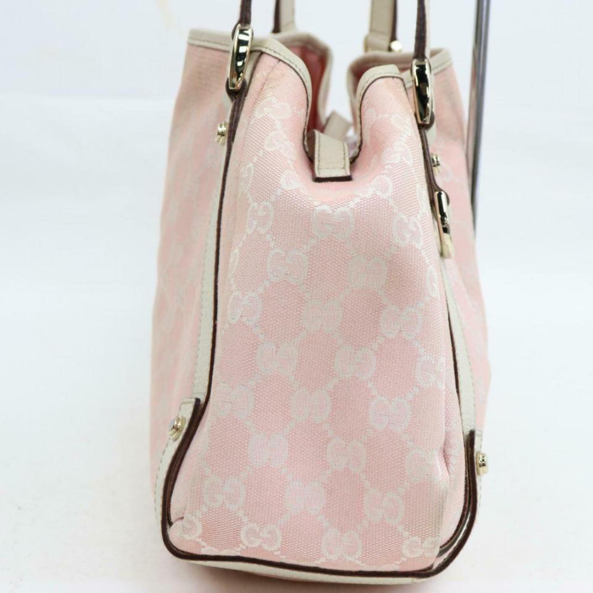 Gucci Abbey Monogram Gg Hobo 870308 Pink Canvas Shoulder Bag For Sale 3