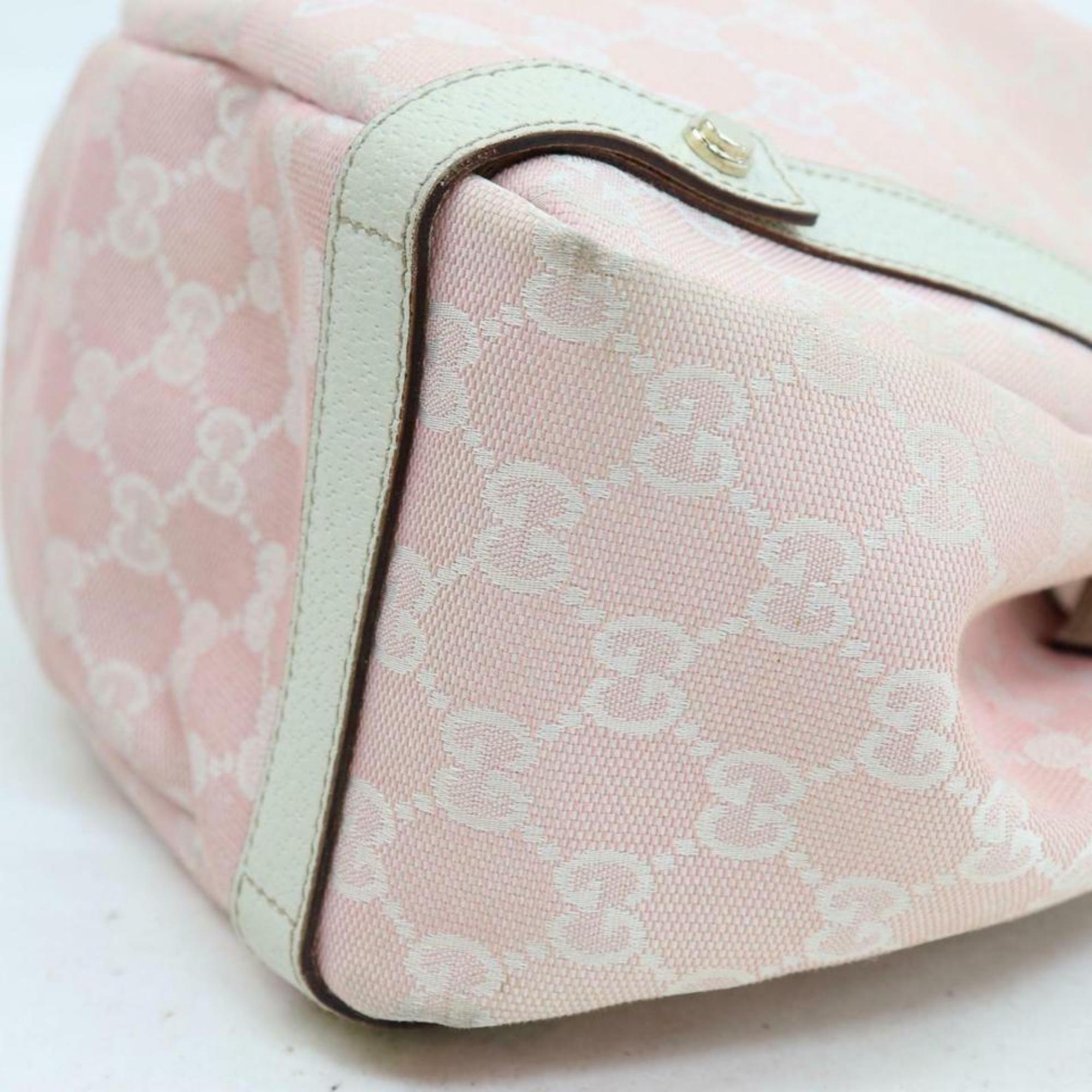 Gucci Abbey Monogram Gg Hobo 870308 Pink Canvas Shoulder Bag For Sale 4