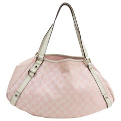 Vintage Gucci Abbey Monogram Gg Hobo 870308 Pink Canvas Shoulder Bag
