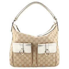 Gucci Abbey Pocket Hobo GG Canvas Medium