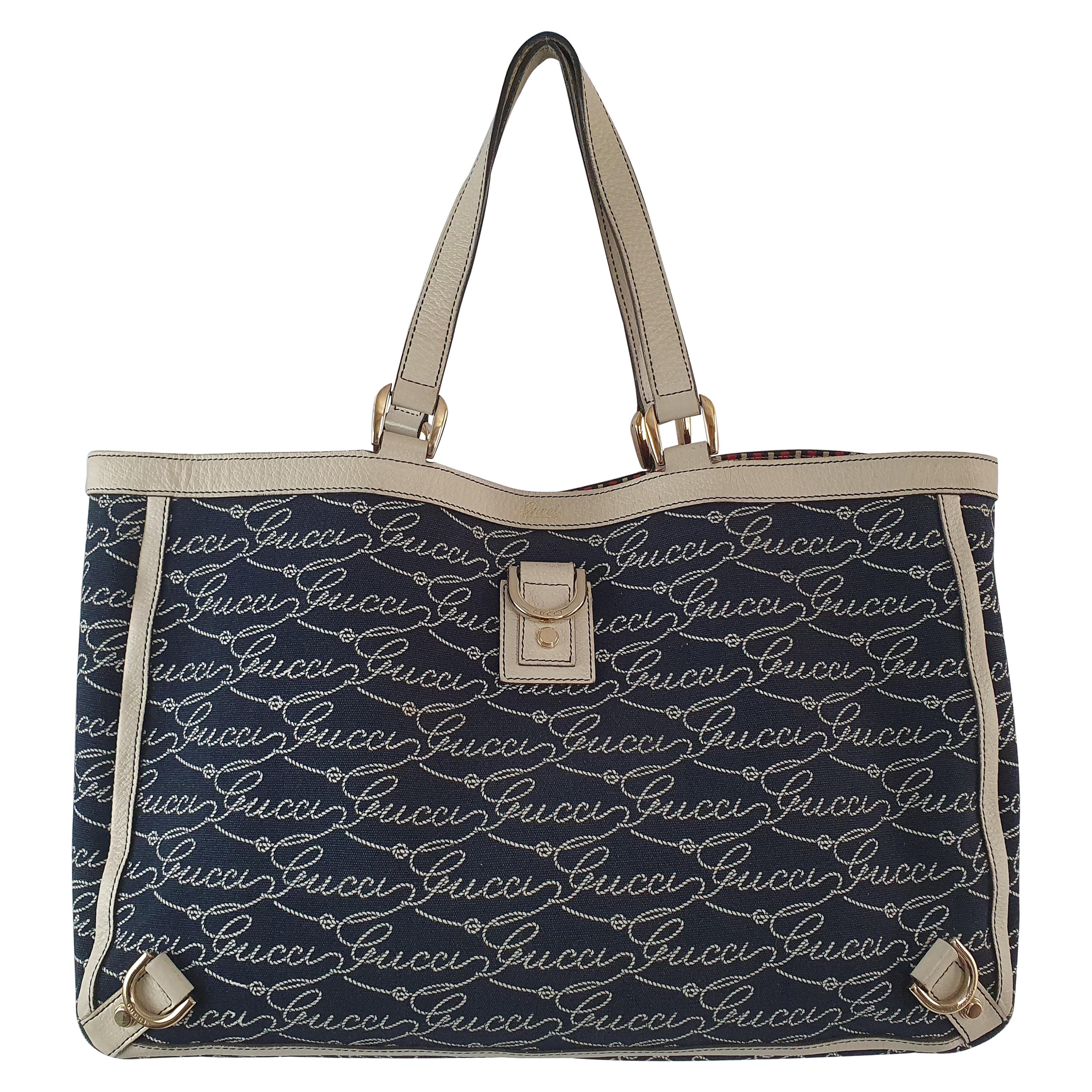 Gucci, Abbey tote Vintage in blue canvas