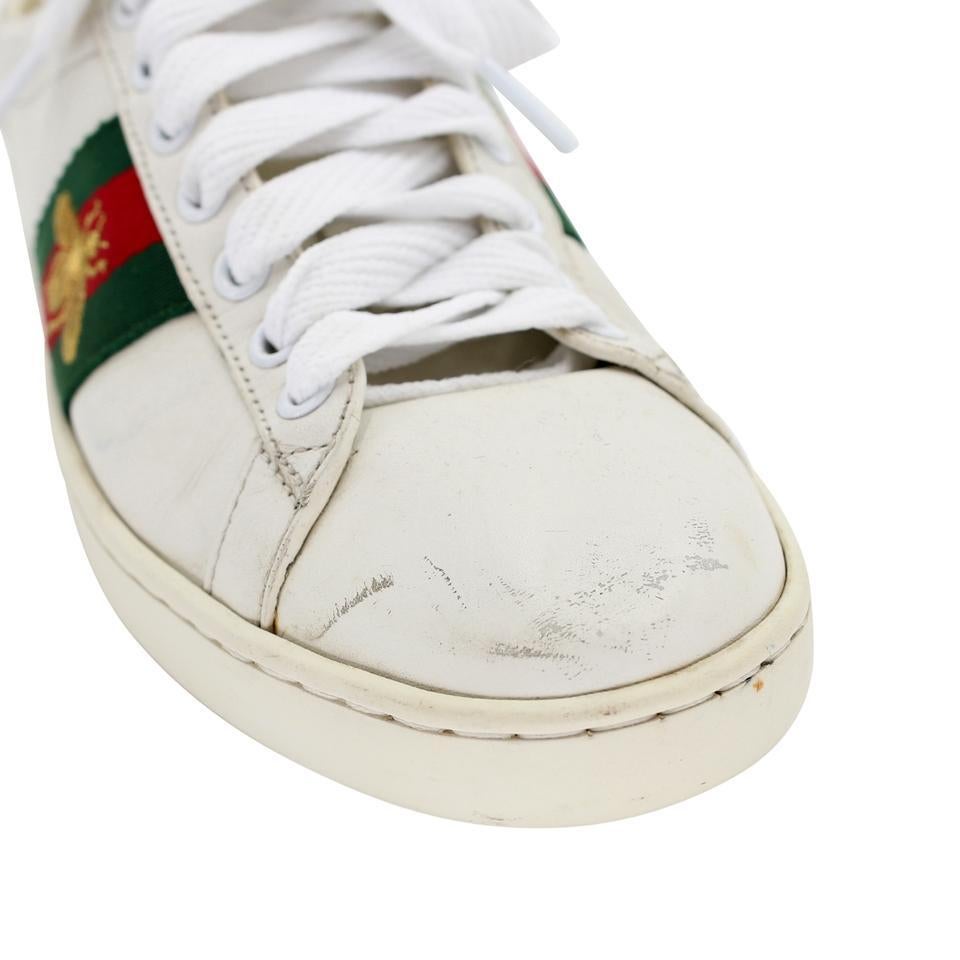 Gucci Ace Bee 6 Embroidered Leather Low Top Sneakers GG-S0805P-0011 For Sale 1