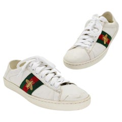 Used Gucci Ace Bee 6 Embroidered Leather Low Top Sneakers GG-S0805P-0011