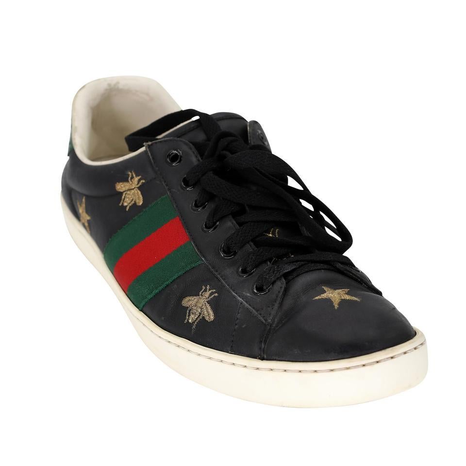 Men's Gucci Ace Bees and Stars sz 9.5 Embroidered Low-top Men Sneakers GG-S0805P-0005 For Sale