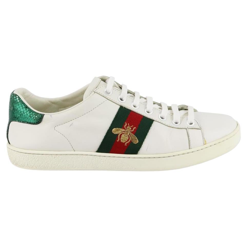 Gucci Ace Embroidered Leather Sneakers EU 37.5 UK 4.5 US 7.5 