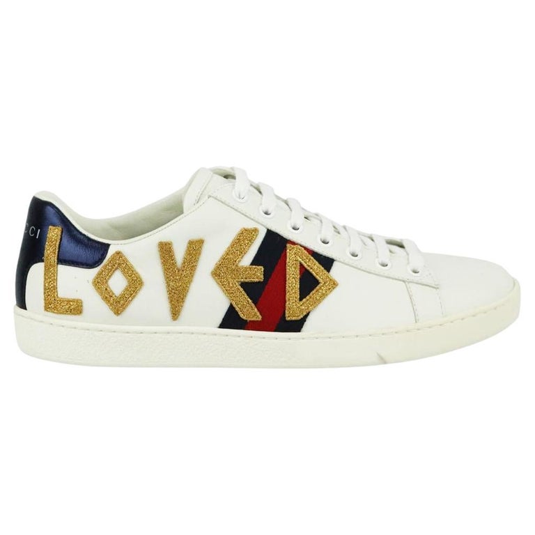 Gucci Ace Embroidered Leather Sneakers EU 38.5 UK 5.5 US 8.5 at 1stDibs