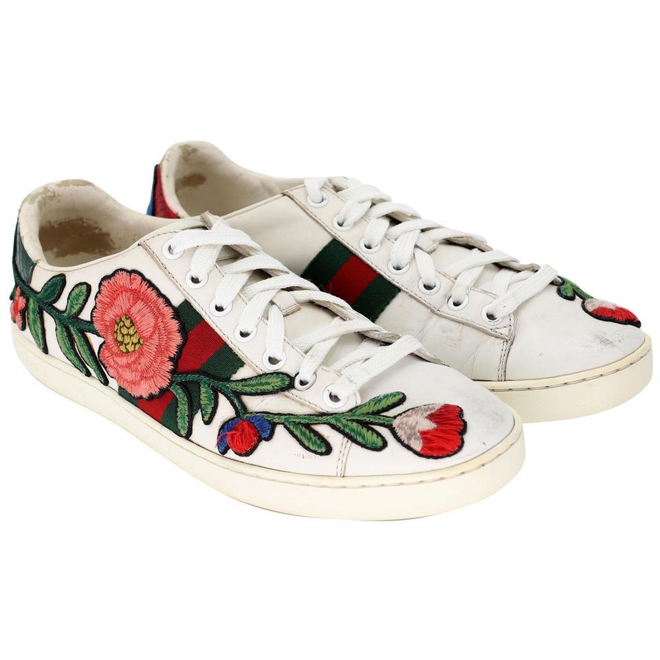 Gucci flower embroidered sneakers 2025