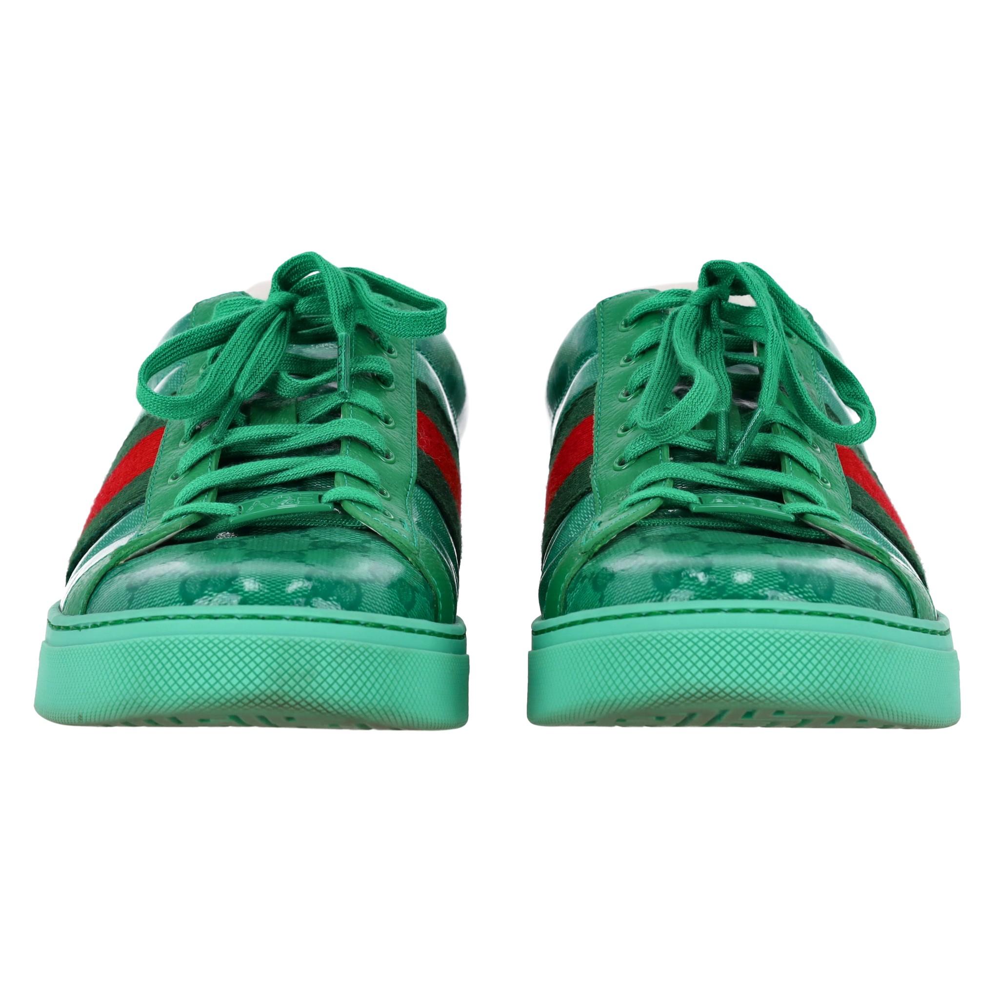 Bleu Baskets Gucci Ace GG Crystal Canvas en vente