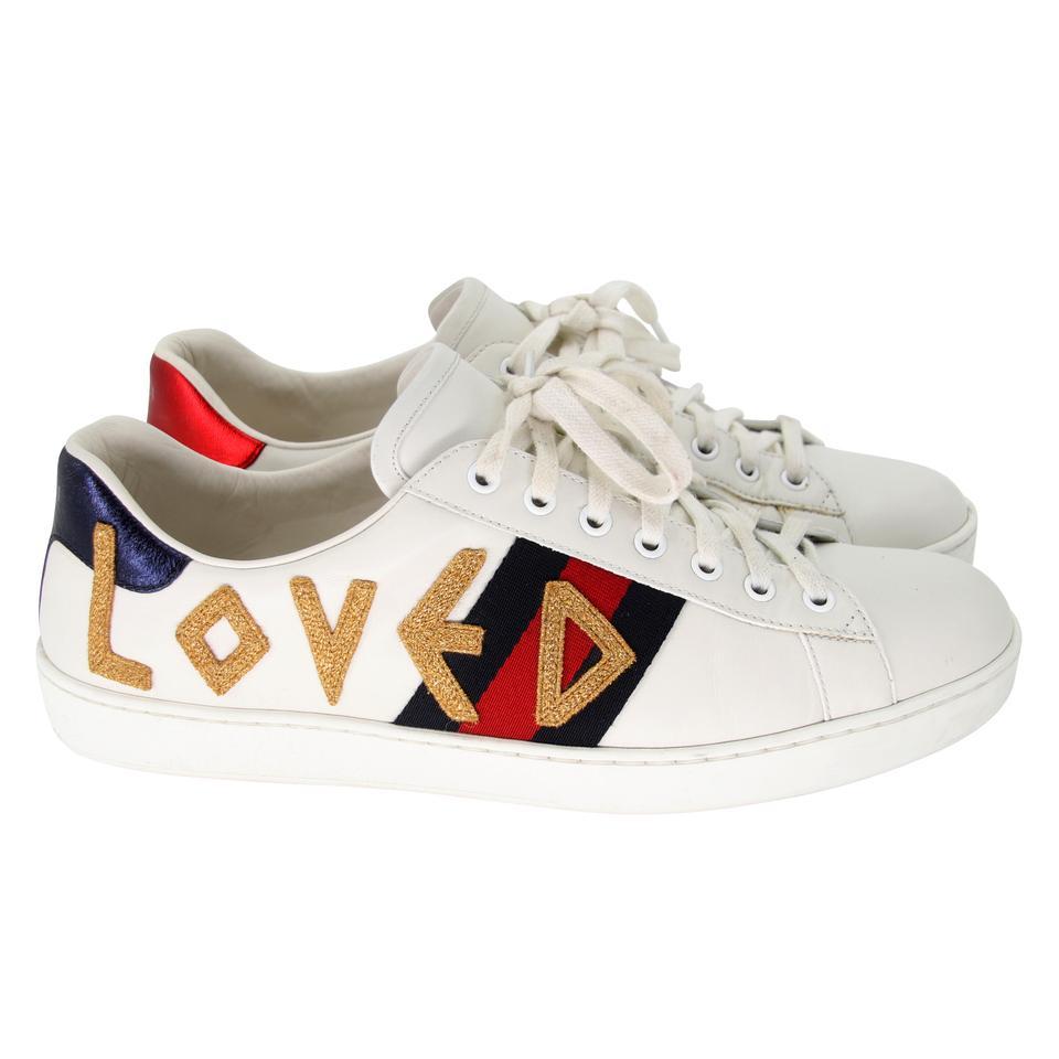 Gucci Ace Gg Low Tops 10.5 Gold Stitching Sneakers GG-0903N-0001 In Good Condition In Downey, CA