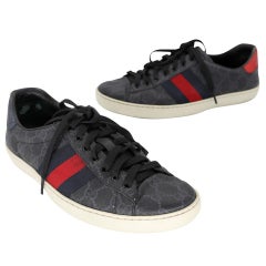 Gucci Ace GG Supreme Sz 7 Leather Low Top Men's Sneakers GG-S0805P-0003