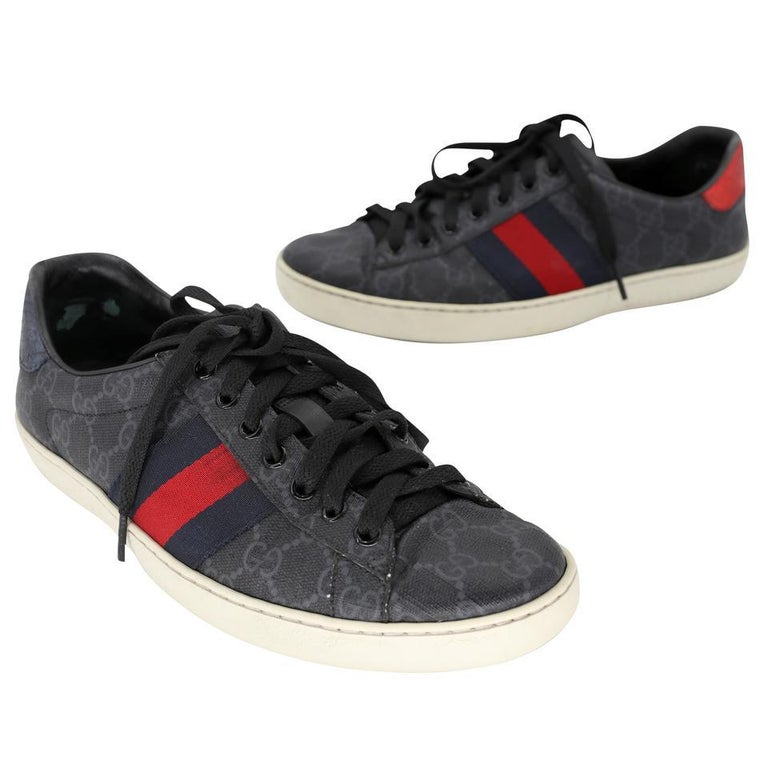 Gucci Men's New Ace GG Supreme NRN Sneakers in Black, Size UK 6 | End Clothing