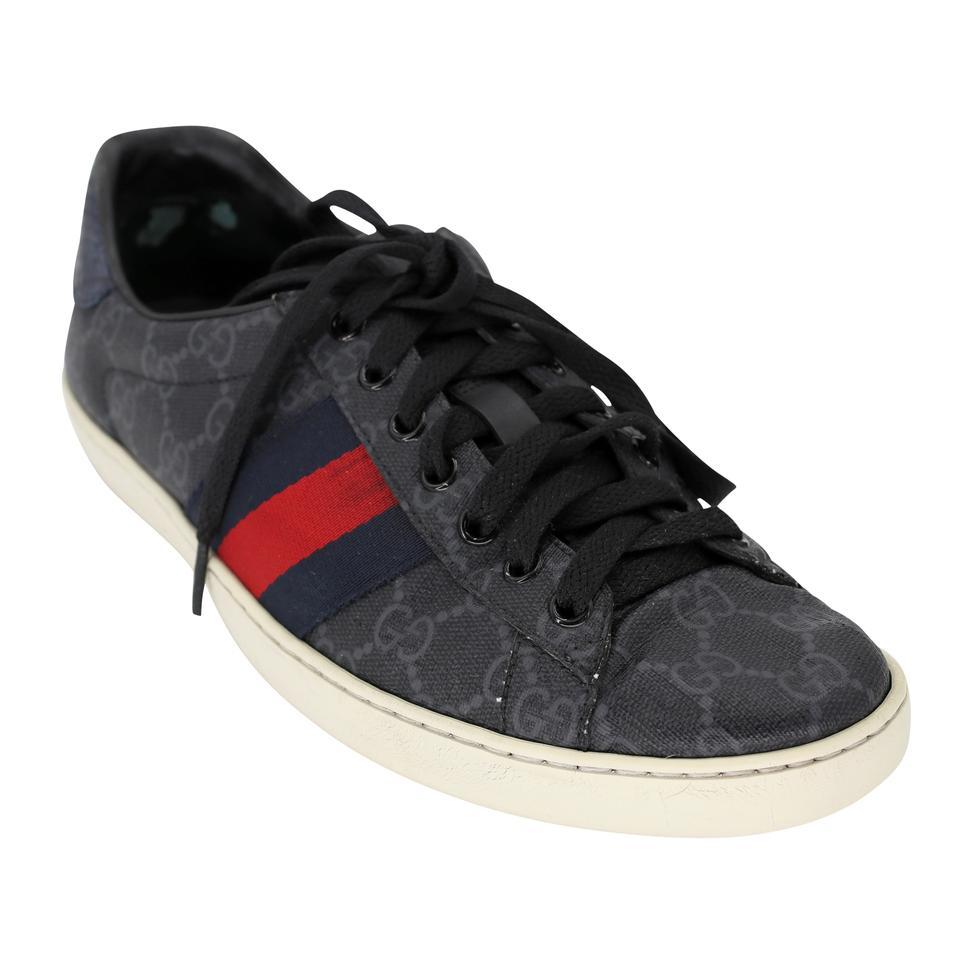 Gucci Ace GG Supreme Sz 7 Leather Low Top Men's Sneakers GG-S0805P-0003 In Good Condition For Sale In Downey, CA