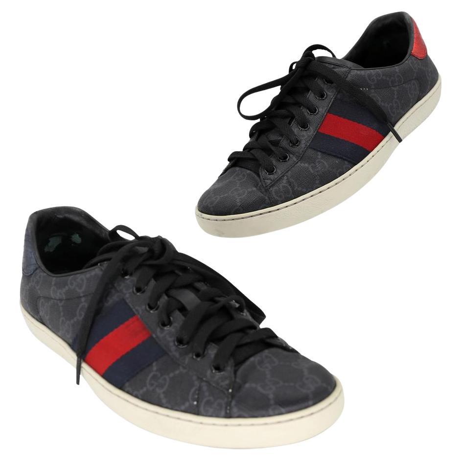 Gucci Ace GG Supreme Sz 7 Leather Low Top Men's Sneakers GG-S0805P-0003 For Sale