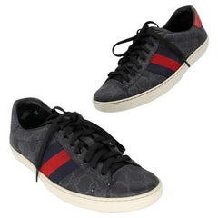 Used Gucci Ace GG Supreme Sz 7 Leather Low Top Men's Sneakers GG-S0805P-0003