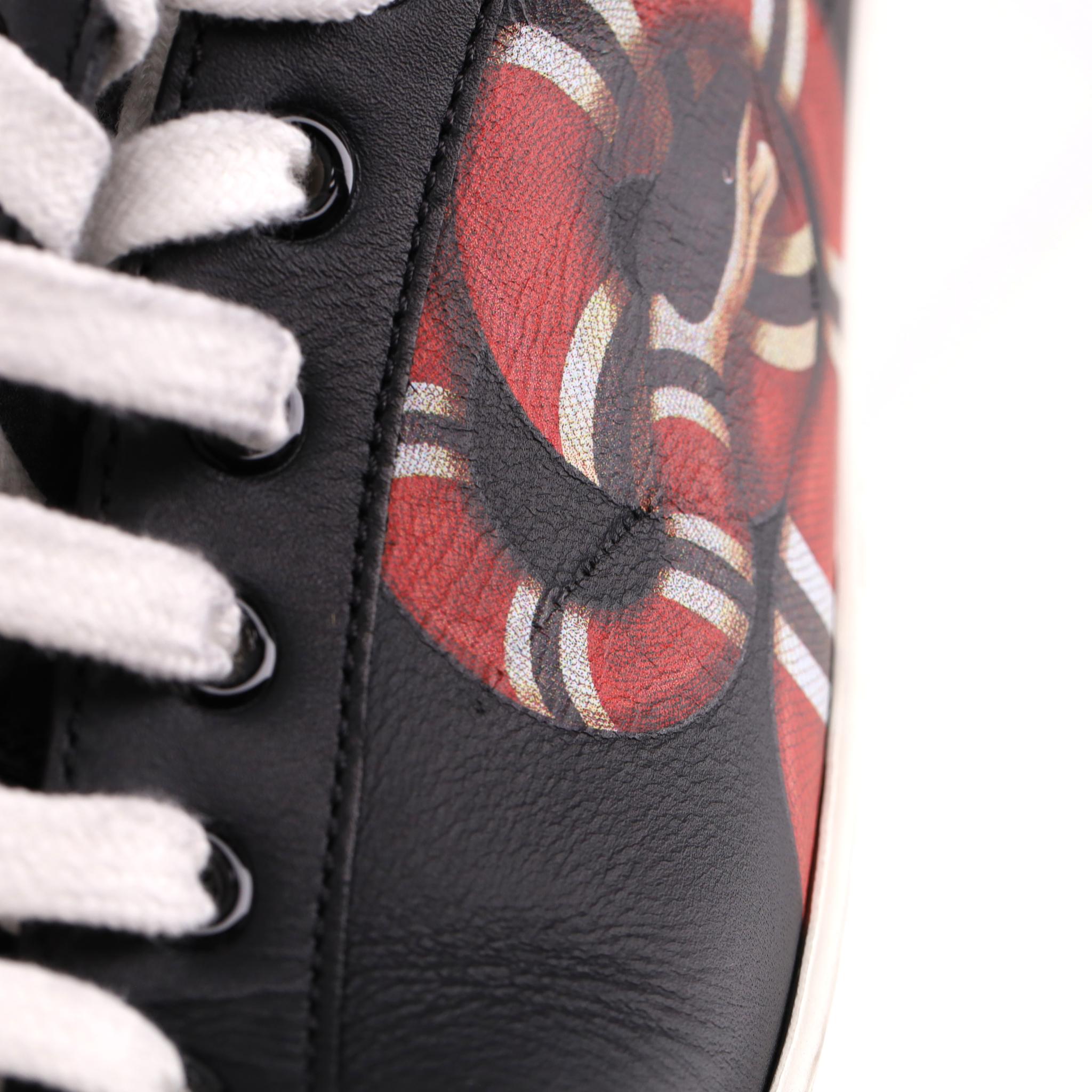 Gucci Ace Kingsnake Leder Turnschuhe im Angebot 6