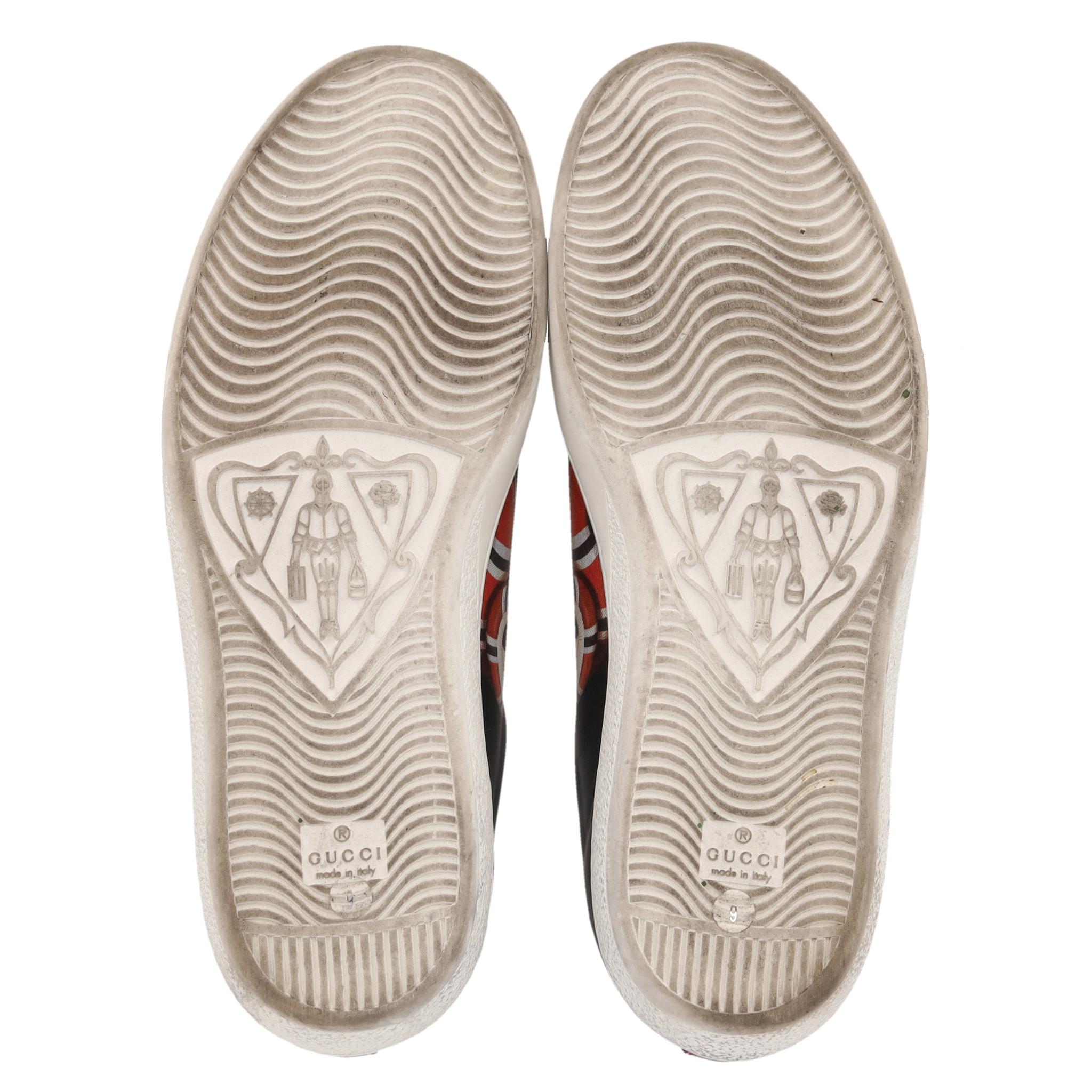Gucci Ace Kingsnake Leder Turnschuhe im Angebot 1