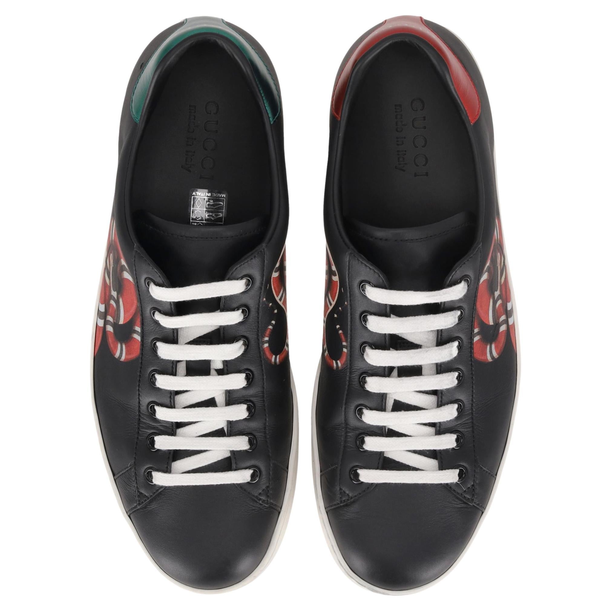 Gucci Ace Kingsnake Leder Turnschuhe