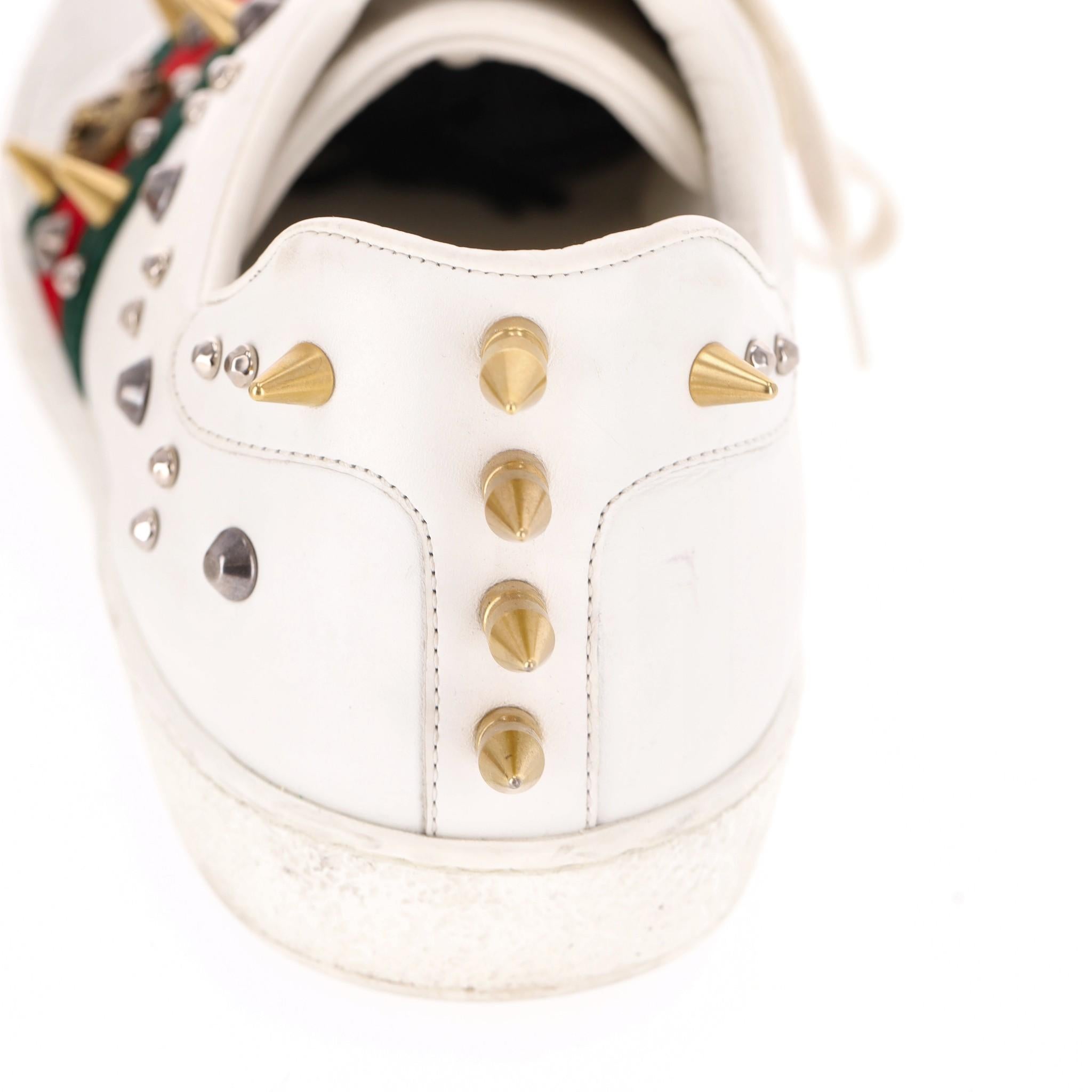 Gucci Ace Punk Web Studded Leather Sneakers For Sale 1