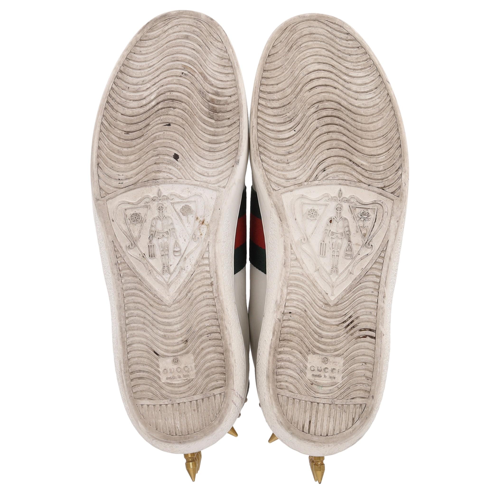 Gucci Ace Punk Web Studded Leather Sneakers For Sale 2