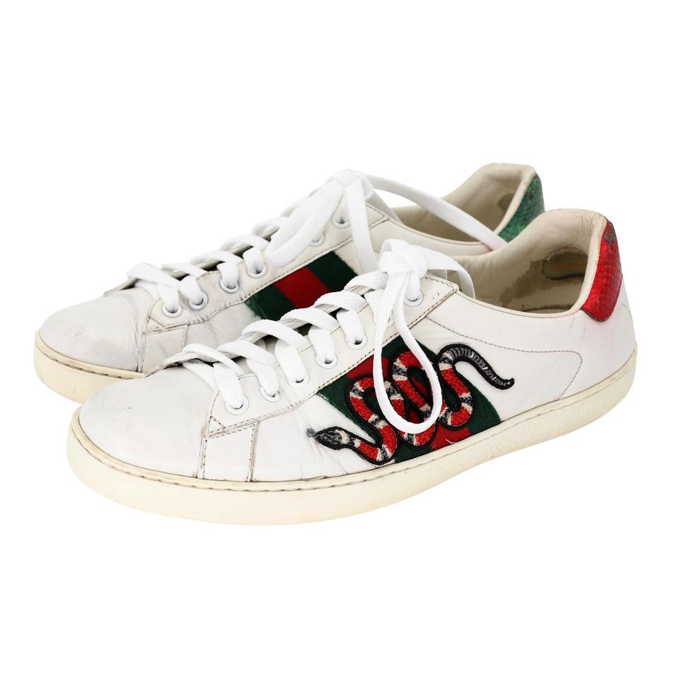 Gucci ace sales snake embroidered