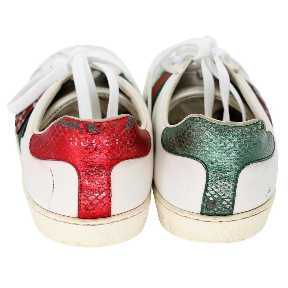 Gucci Ace Snake Embroidered 8.5 Leather Low-top Men's Sneakers GG-S0805P-0008 For Sale 1