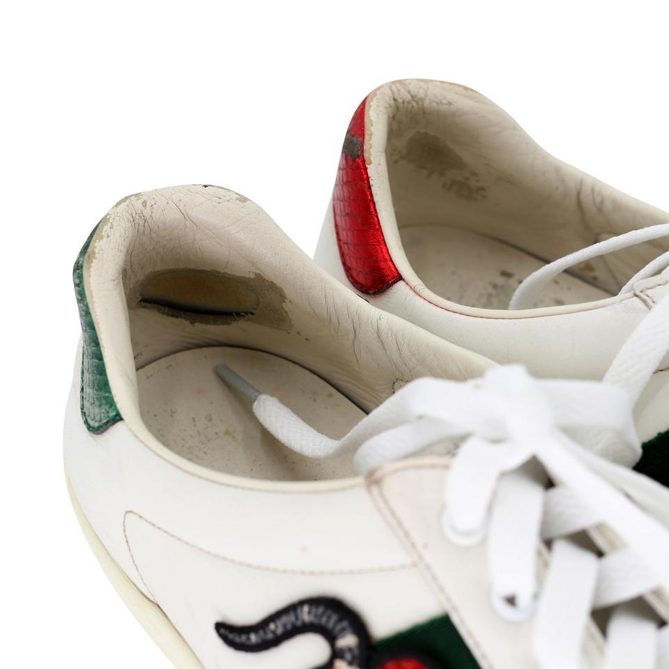 Gucci Ace Snake Embroidered 8.5 Leather Low-top Men's Sneakers GG-S0805P-0008 For Sale 2