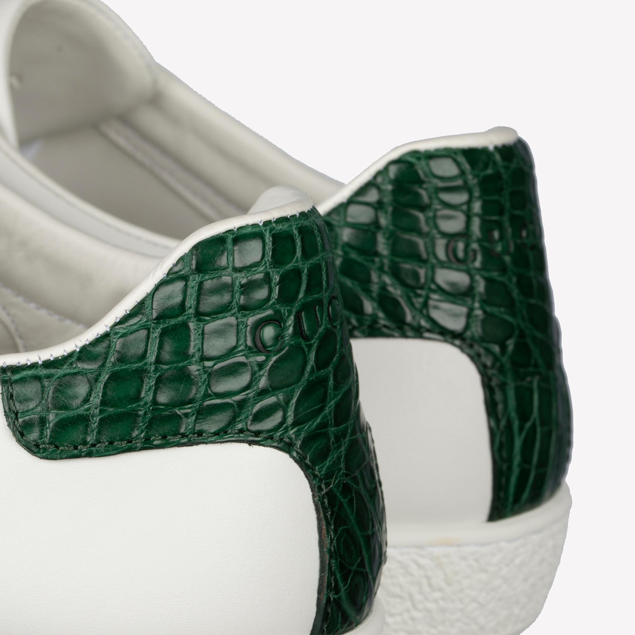 Gucci Ace Sneaker White Green & Red Stripe 38 IT 4