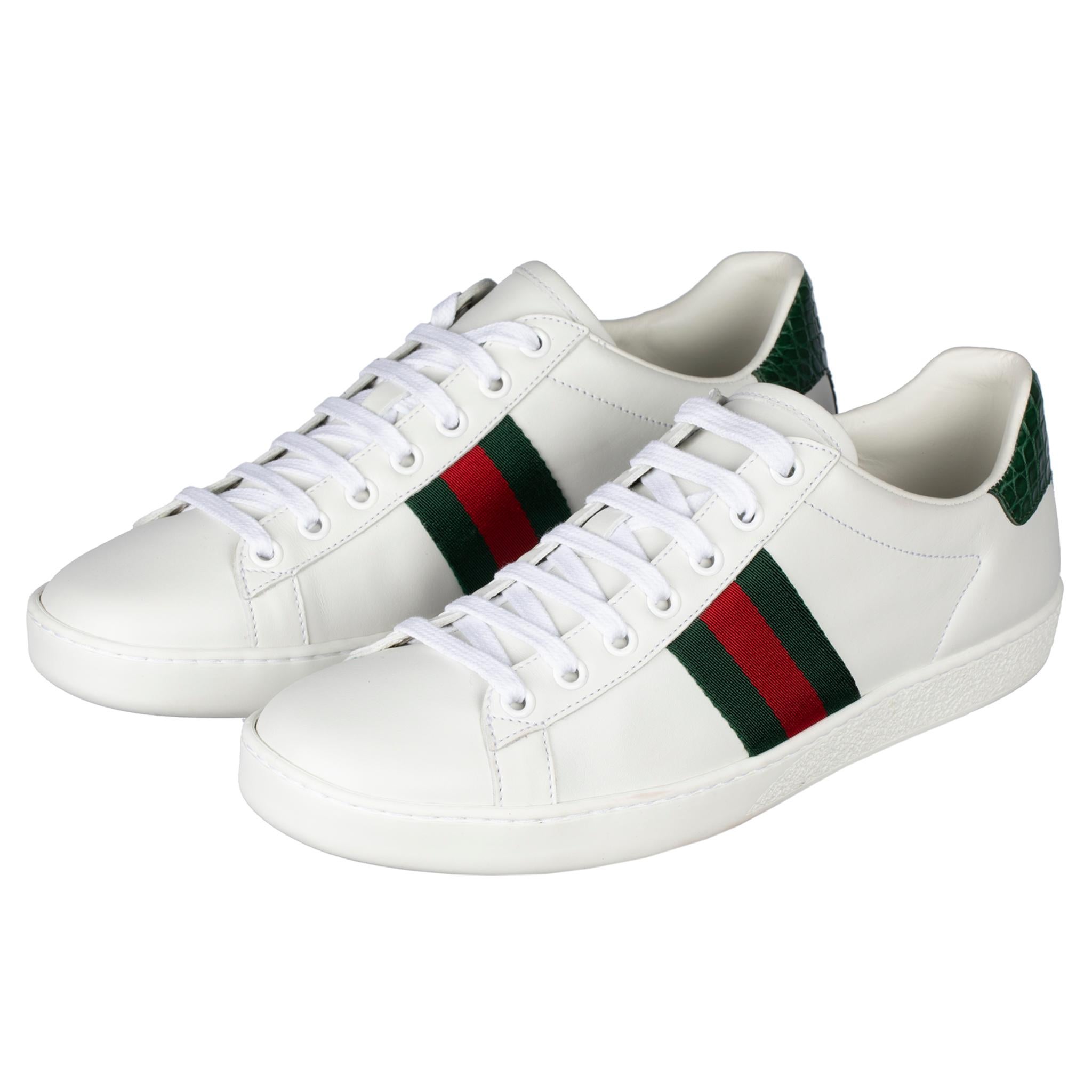 Gucci Ace Sneaker White Green & Red Stripe 38 IT 2