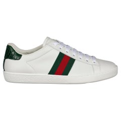 Gucci Ace Turnschuhe in Weiß, Grün und Rot mit Streifen 38 IT
