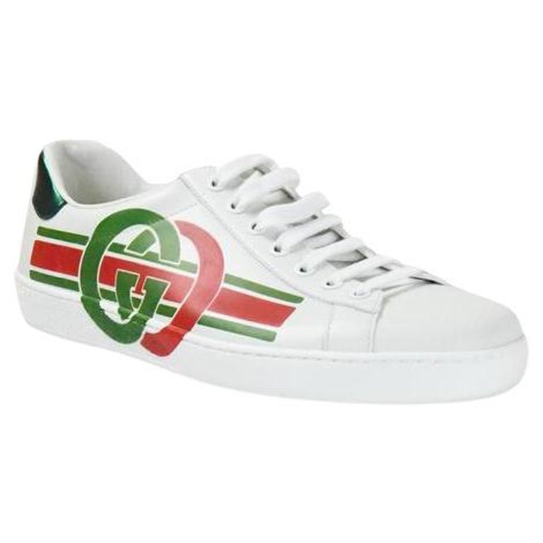 Gucci Ace Sneaker White Red Verde For Sale at 1stDibs | gucci shoes white  and red, color verde gucci, gucci ace studded sneakers