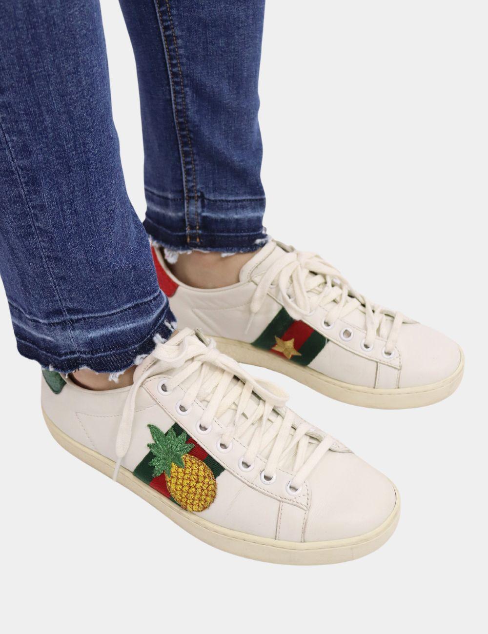 Beige Gucci Ace Sneakers Size EU 36