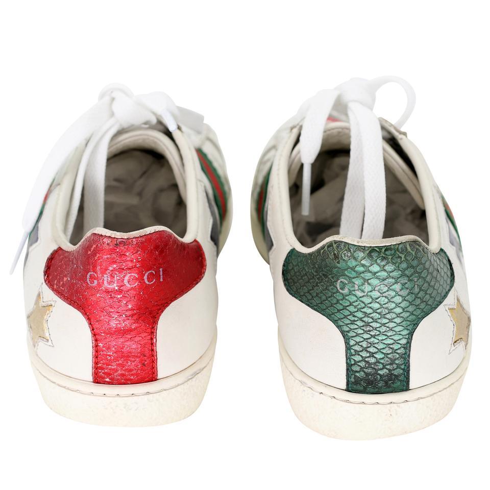 Gucci Ace Stars Embellished 36 Leather Low Top Trainer Sneakers GG-0818P-0003 For Sale 1