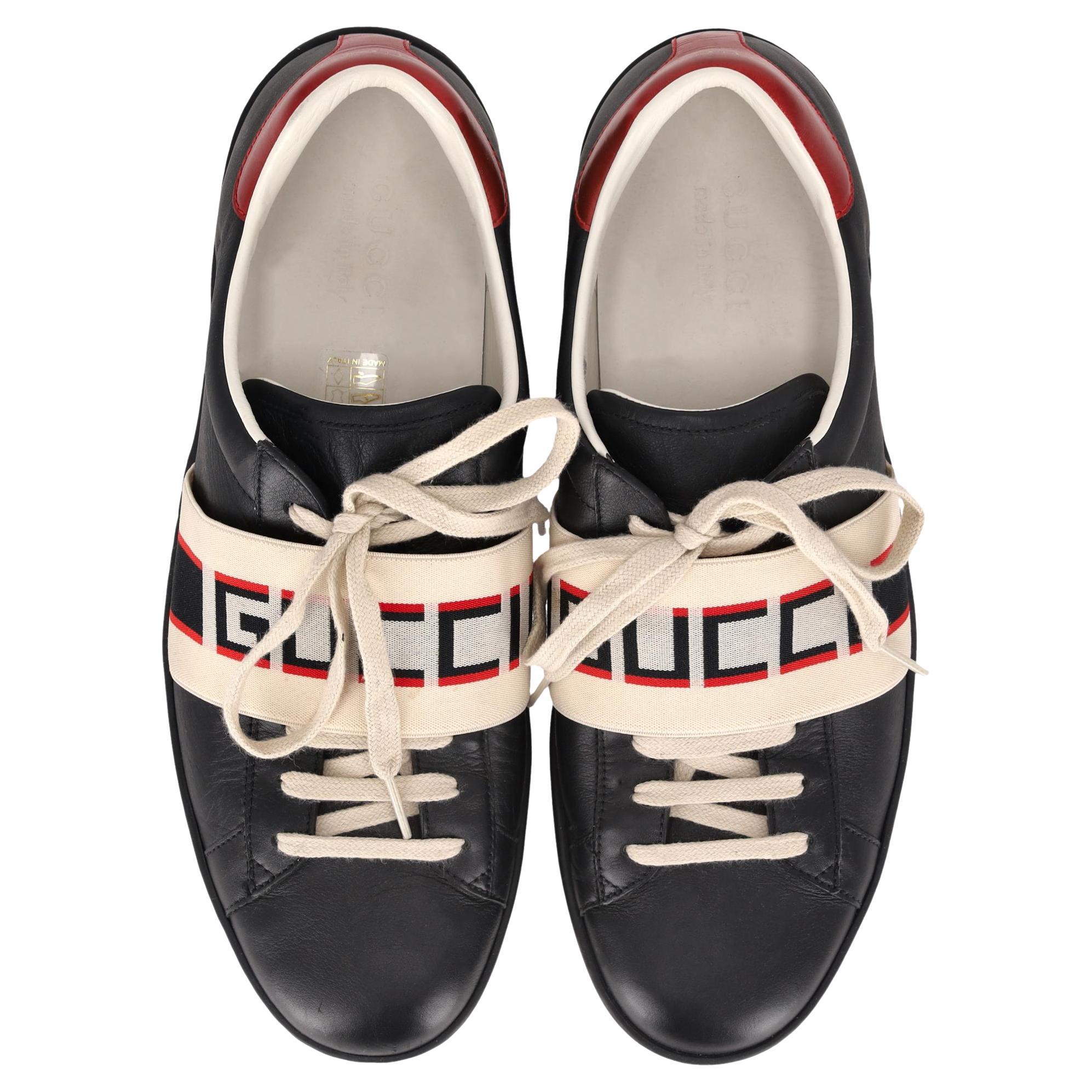 Gucci Ace Streifen Kalbsleder Sneakers im Angebot