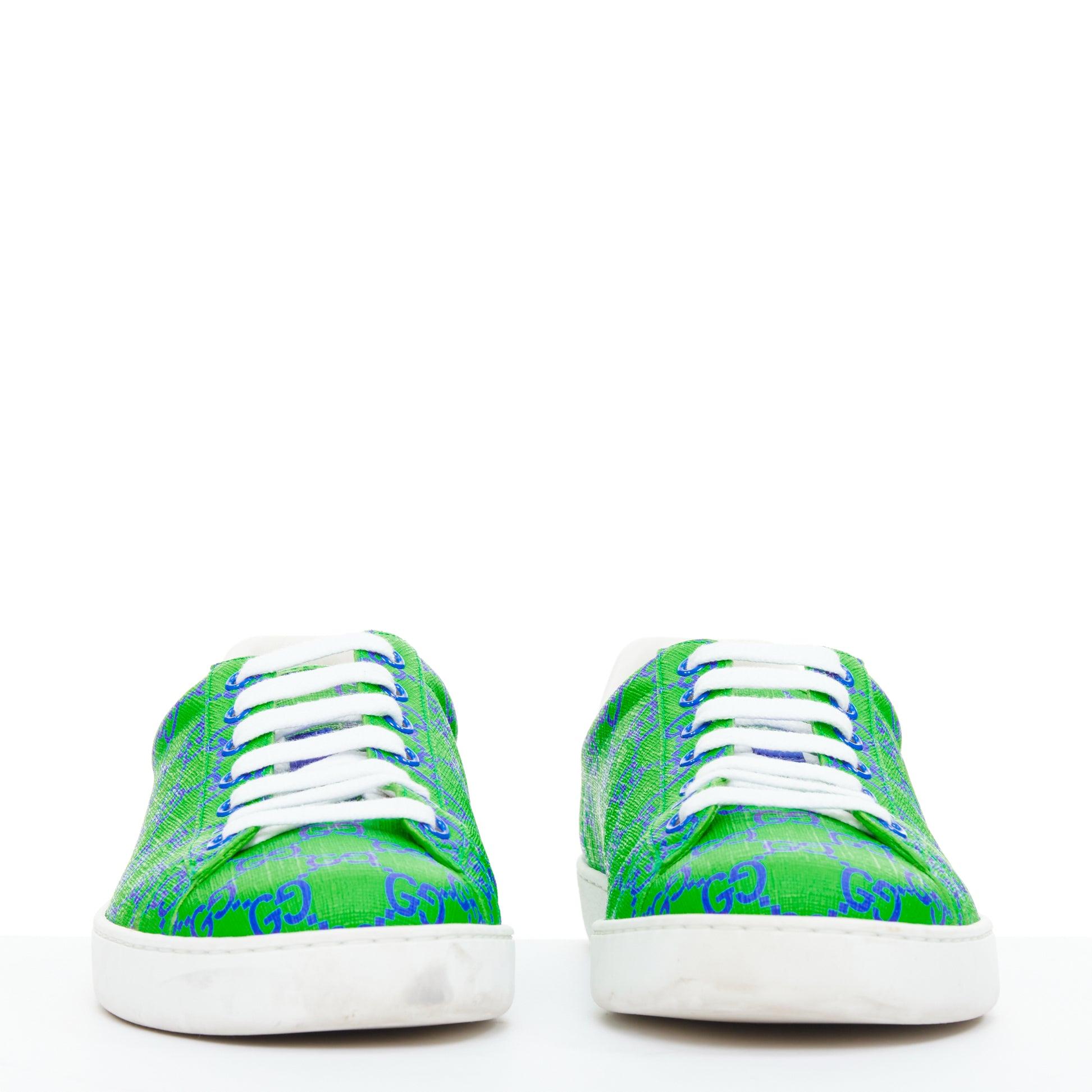 Verde Gucci Ace Supreme Joy Monogram verde blu scarpe da ginnastica basse UK7.5 EU41.5 in vendita