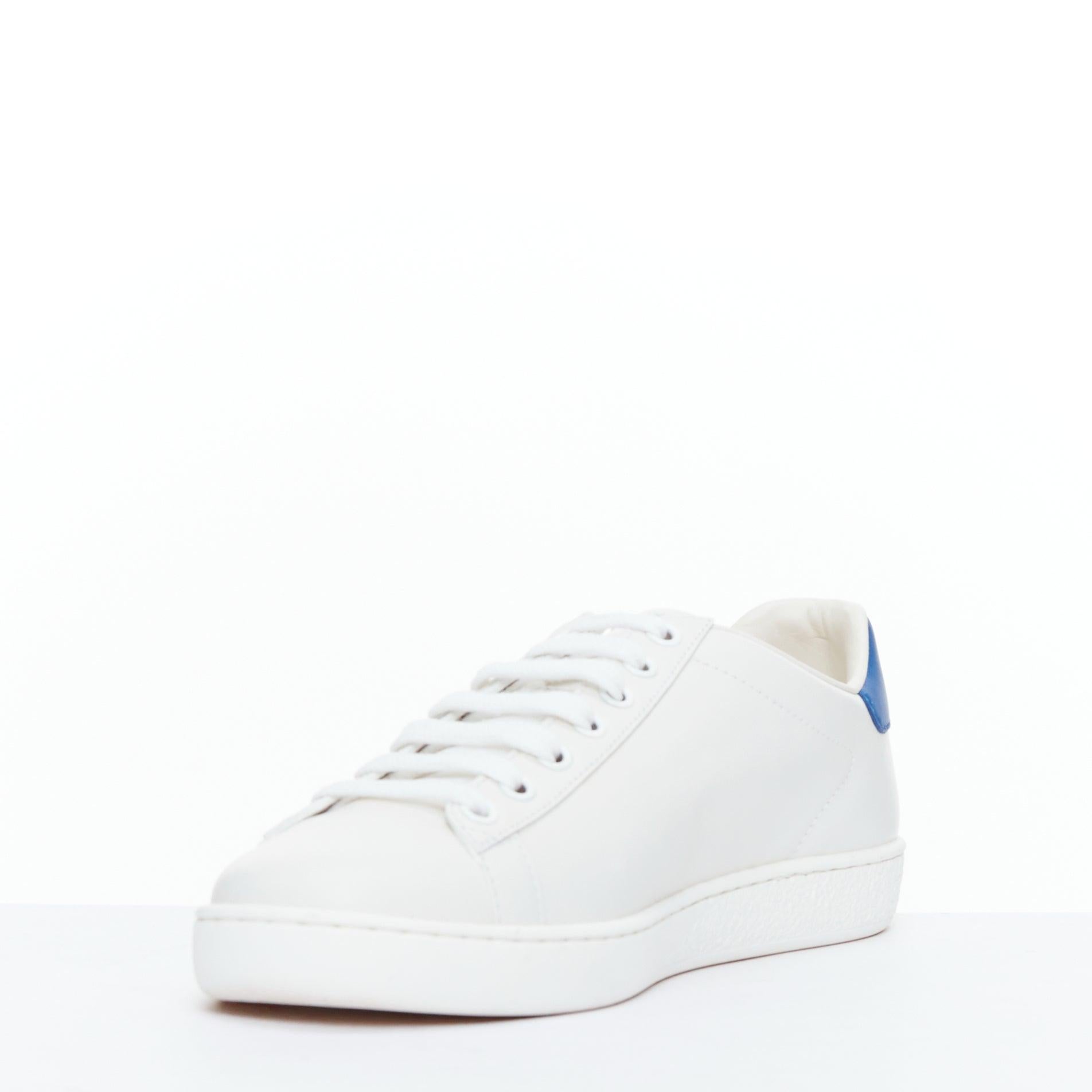 GUCCI Ace Tennis white embroidered logo low top sneakers EU37 In Good Condition For Sale In Hong Kong, NT