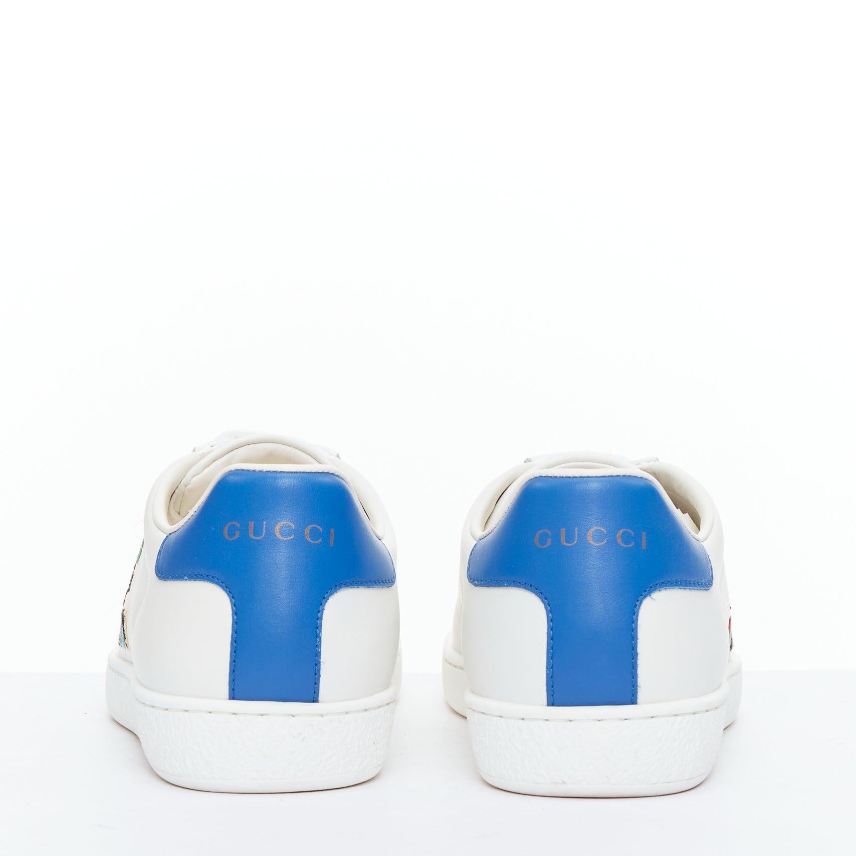 Women's GUCCI Ace Tennis white embroidered logo low top sneakers EU37 For Sale