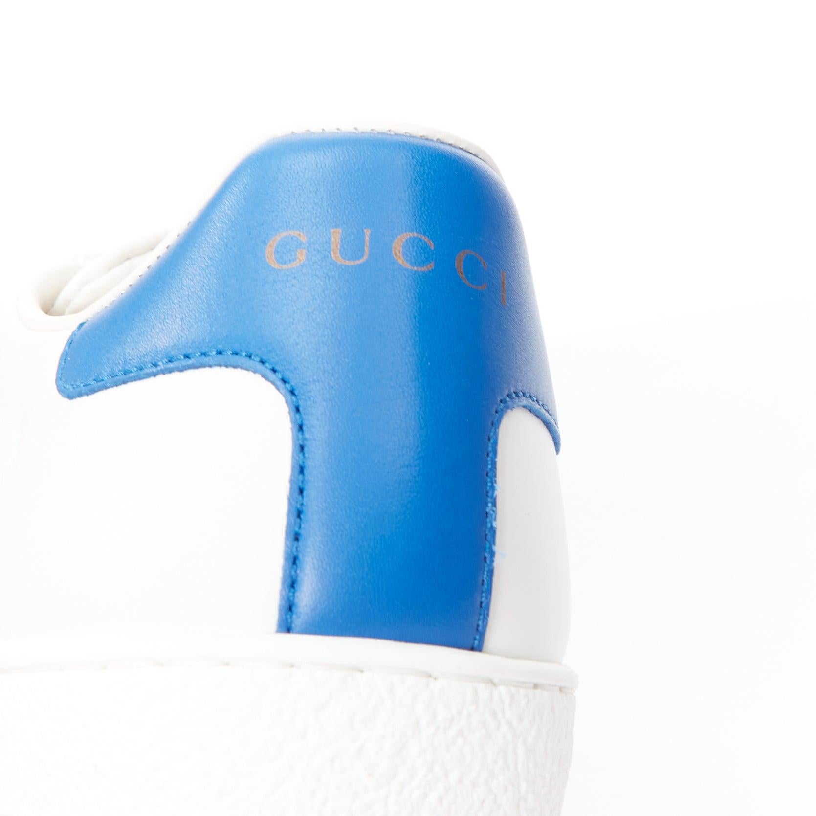 GUCCI Ace Tennis white embroidered logo low top sneakers EU37 For Sale 3