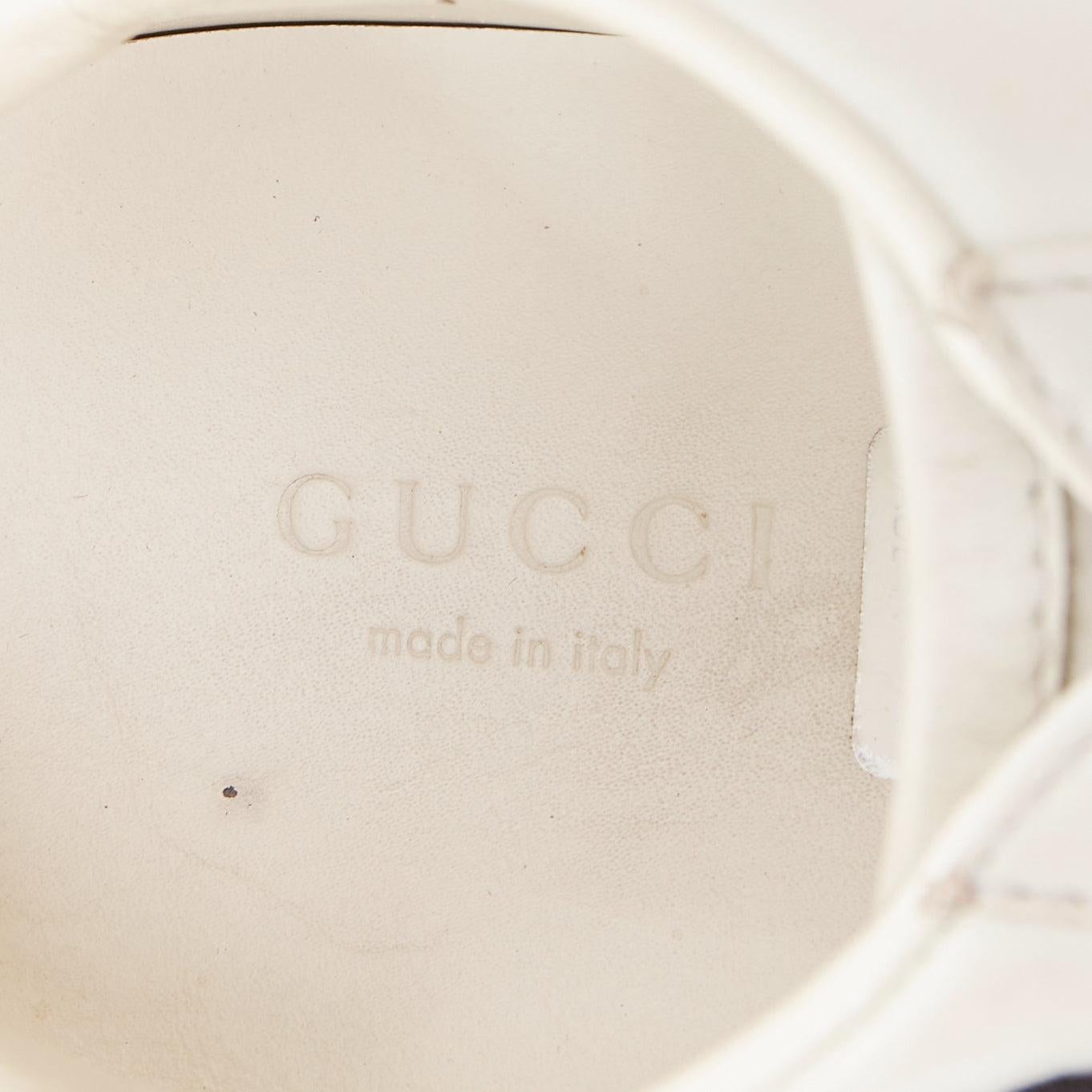 Gucci Ace, scarpe da ginnastica in pelle bianca e rosa con ricamo floreale, EU37.5 in vendita 5