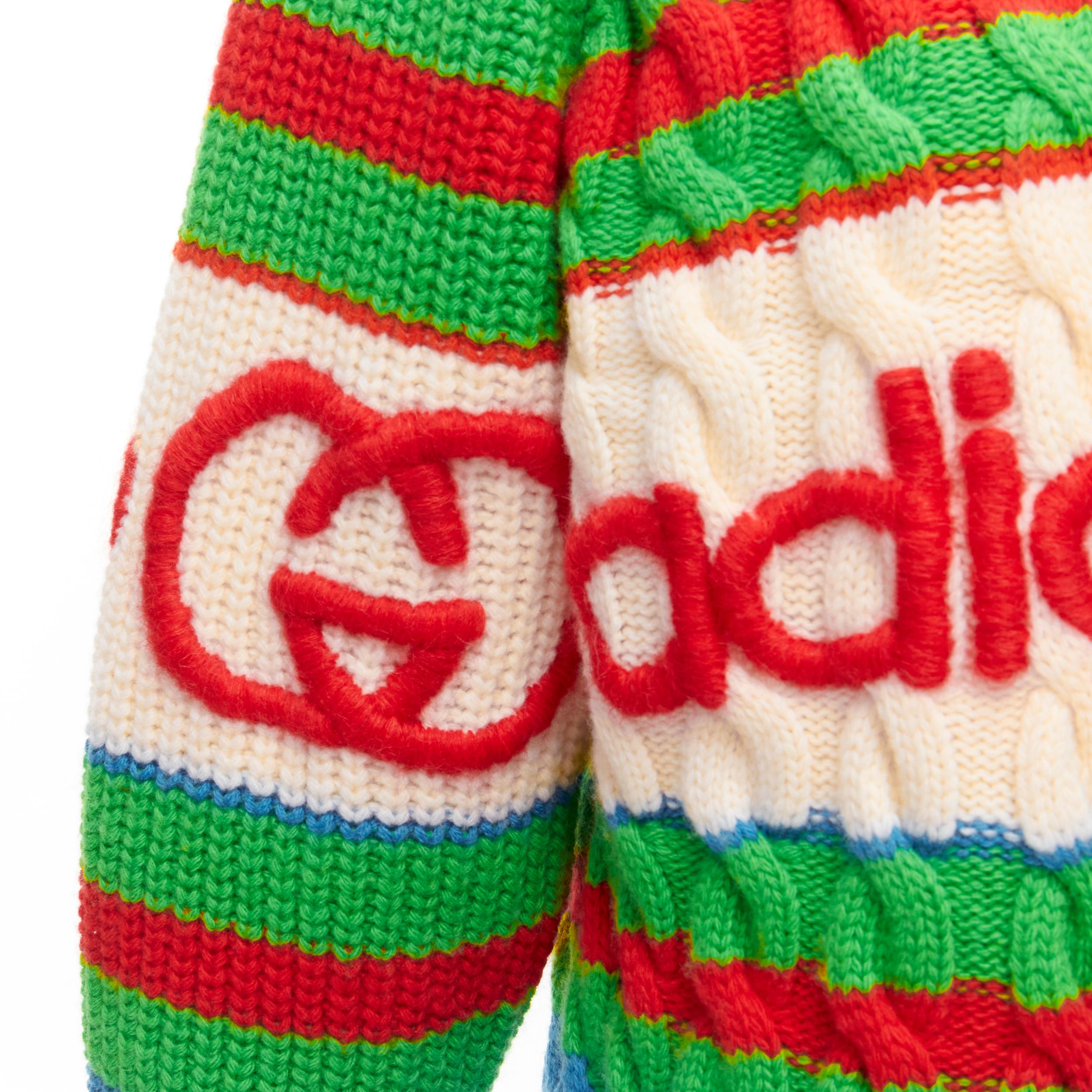 GUCCI ADIDAS 2022 100% wool red green 3D logo embroidery cable sweater XXS
Reference: AAWC/A00471
Brand: Gucci
Designer: Alessandro Michele
Collection: 2022 Adidas
Material: Wool
Color: Multicolour
Pattern: Striped
Closure: Pullover
Extra Details: