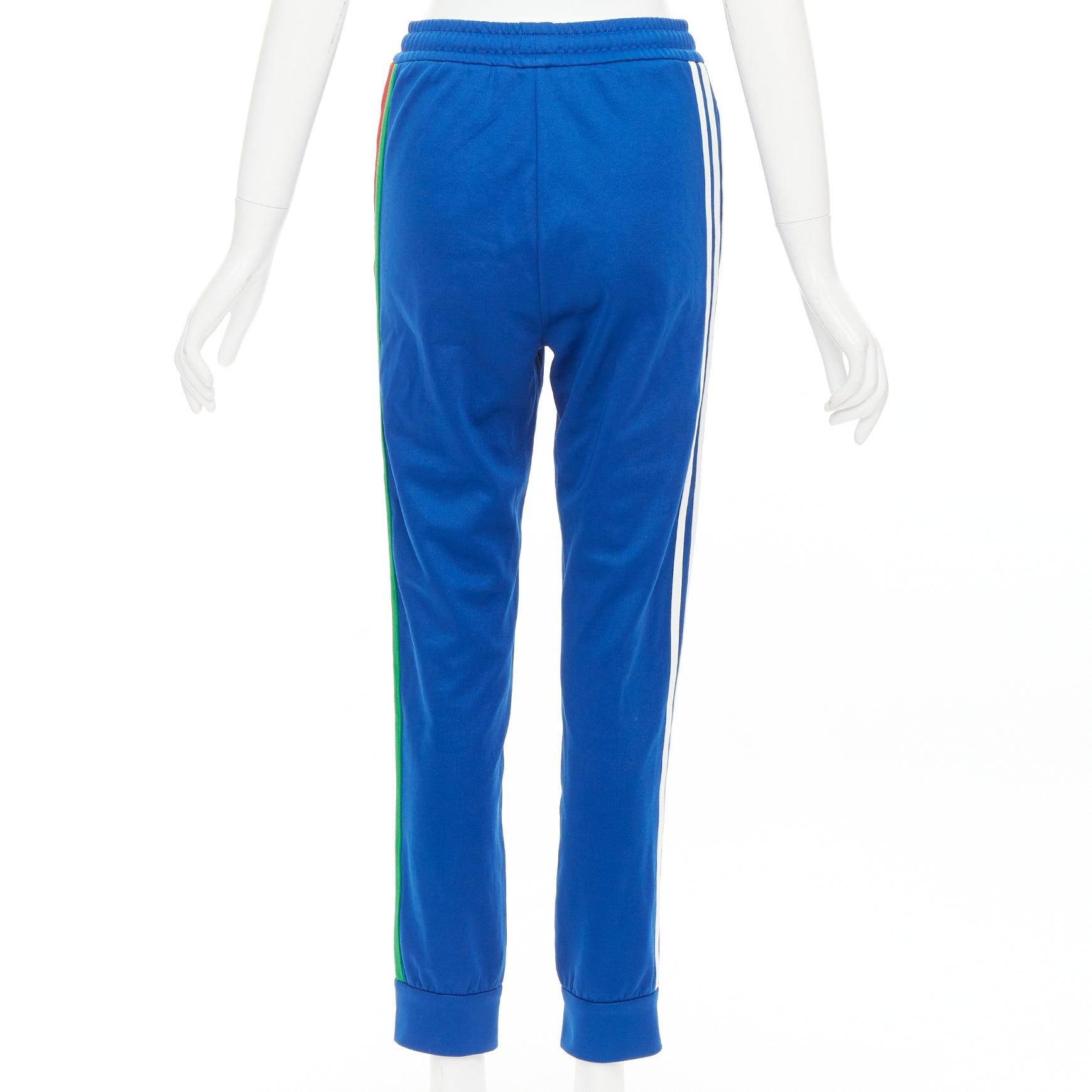 Women's GUCCI ADIDAS 2022 blue white logo web 3 stripe trim track sweat pants XS For Sale
