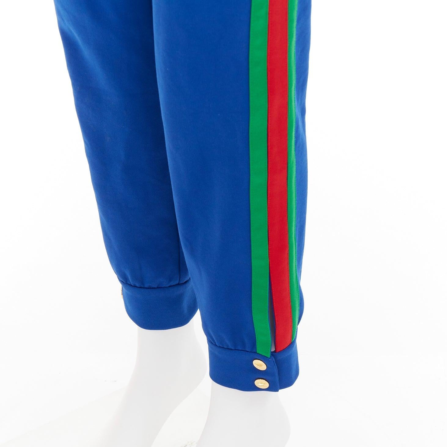 GUCCI ADIDAS 2022 blue white logo web 3 stripe trim track sweat pants XS For Sale 2
