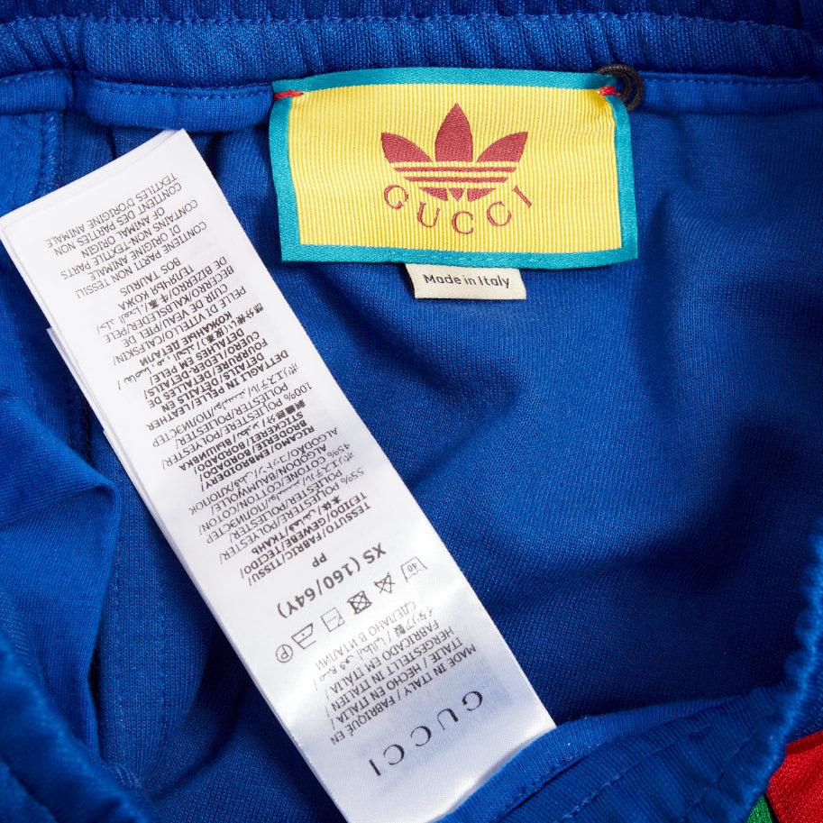 GUCCI ADIDAS 2022 blue white logo web 3 stripe trim track sweat pants XS For Sale 3
