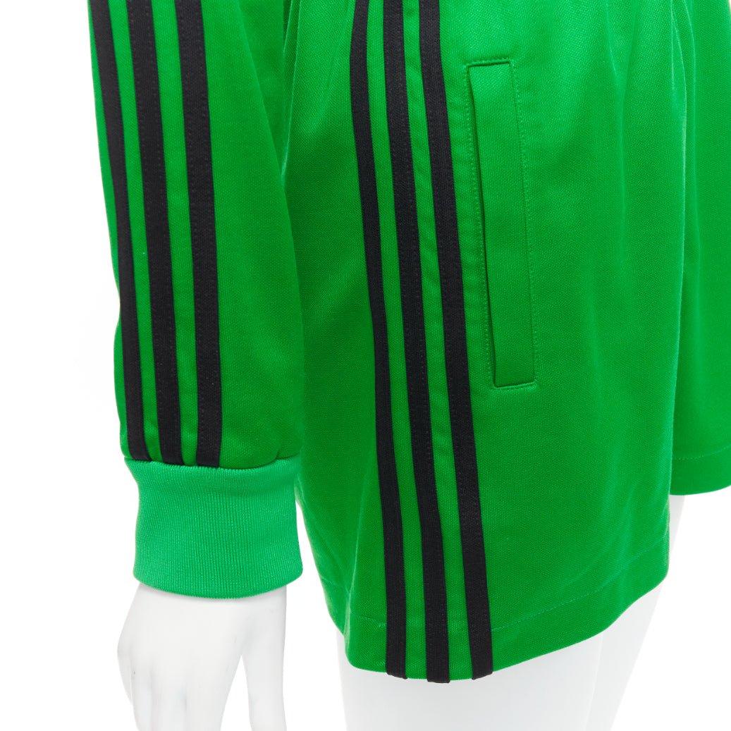 GUCCI Adidas 2022 green orange logo pique stripes long sleeve zip romper XS 3