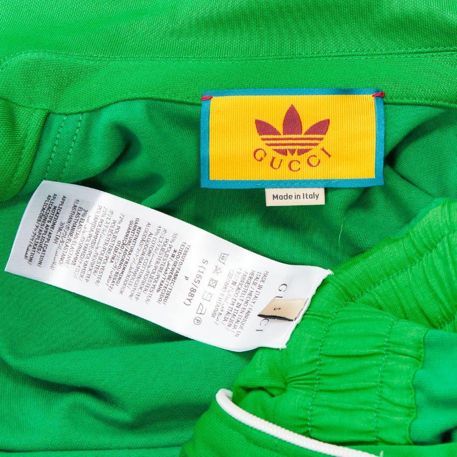 GUCCI Adidas 2022 green orange logo pique stripes long sleeve zip romper XS 4