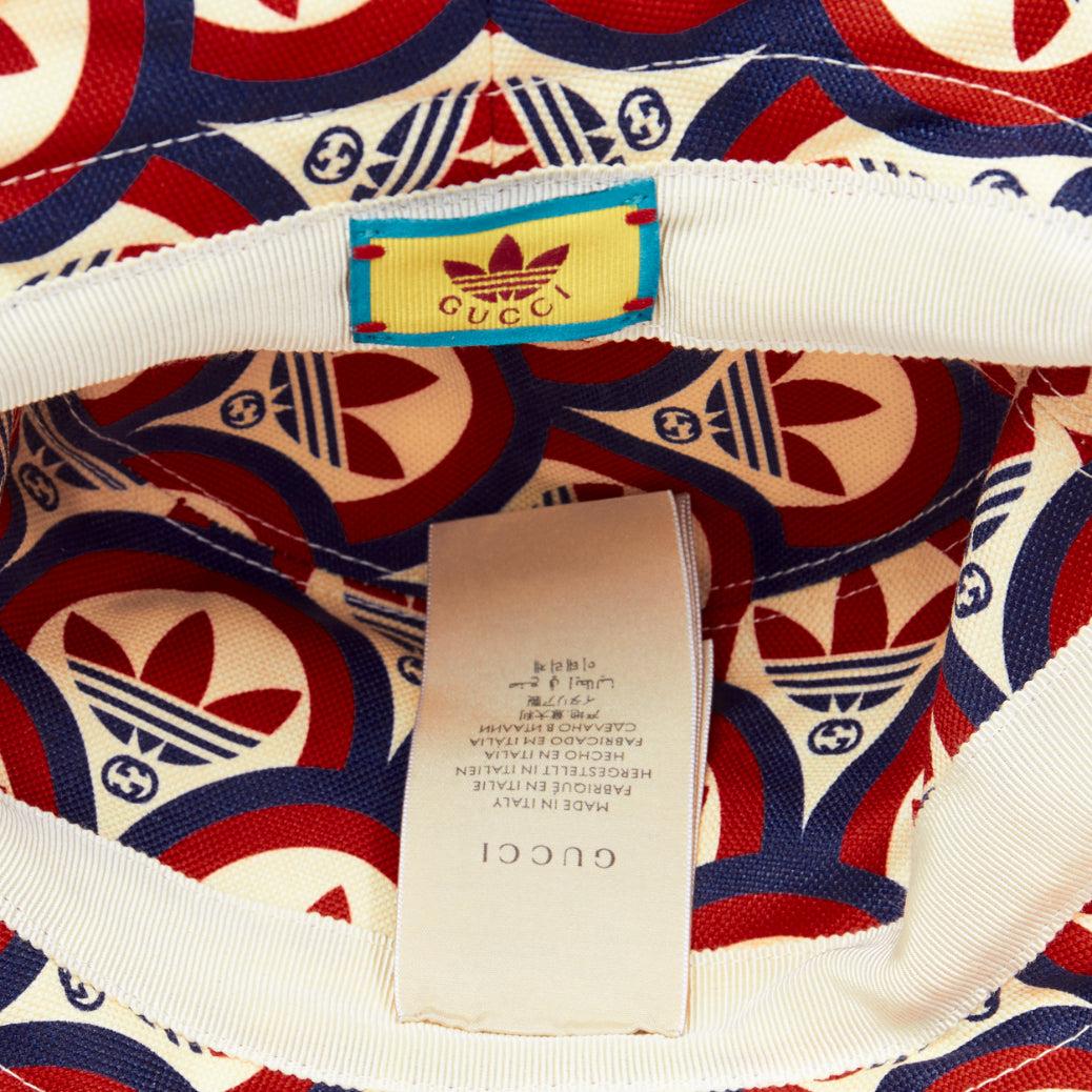 GUCCI ADIDAS 2022 logo print leather trim bucket hat 3