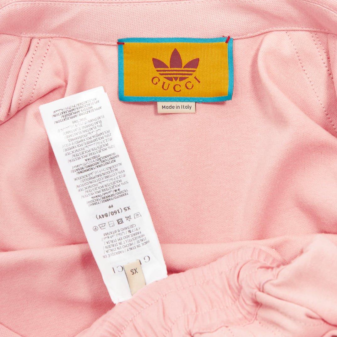 GUCCI Adidas 2022 pink orange logo pique stripes long sleeve zip romper XS 4