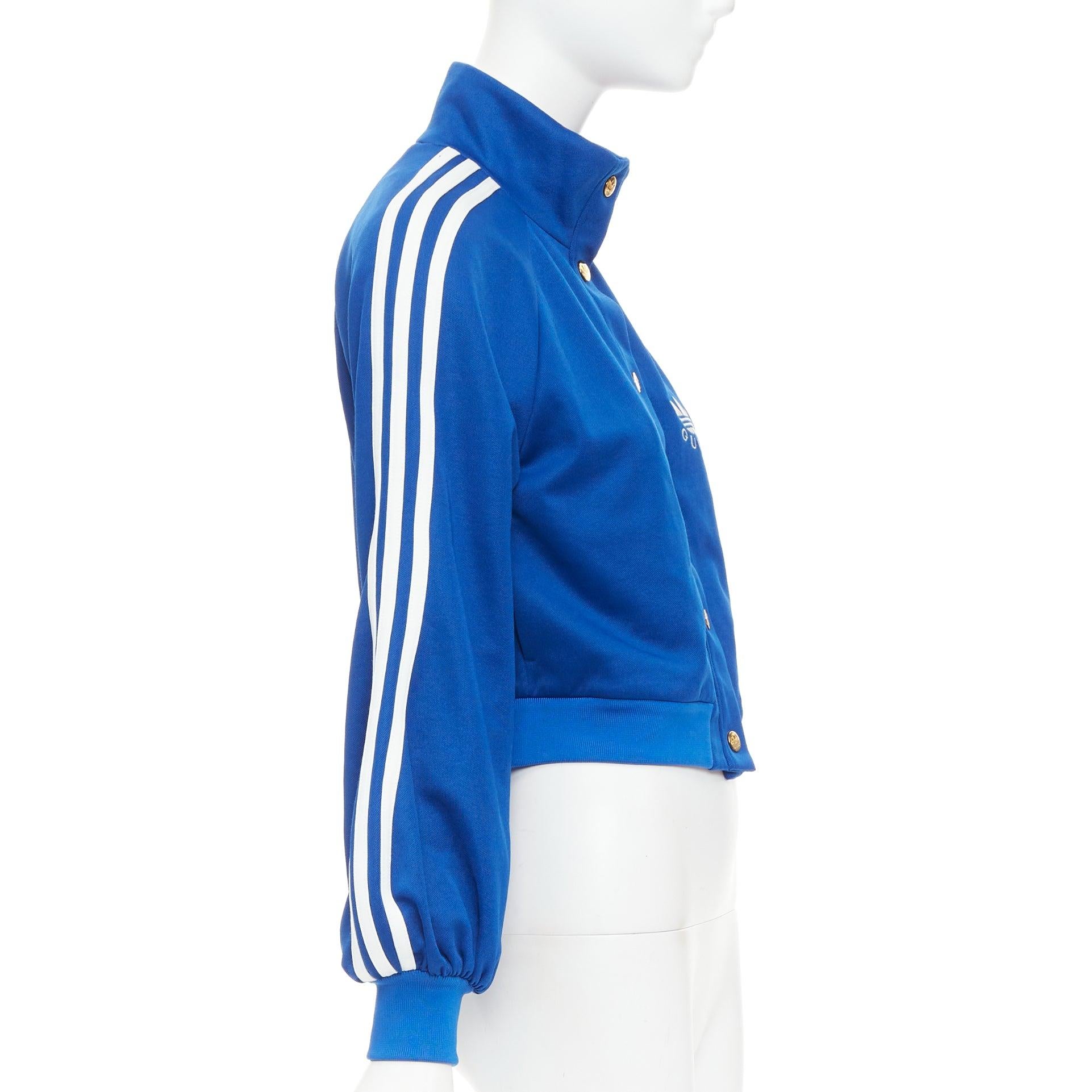 Women's GUCCI Adidas 2022 Trefoil blue embroidery web trim logo track jacket XS For Sale
